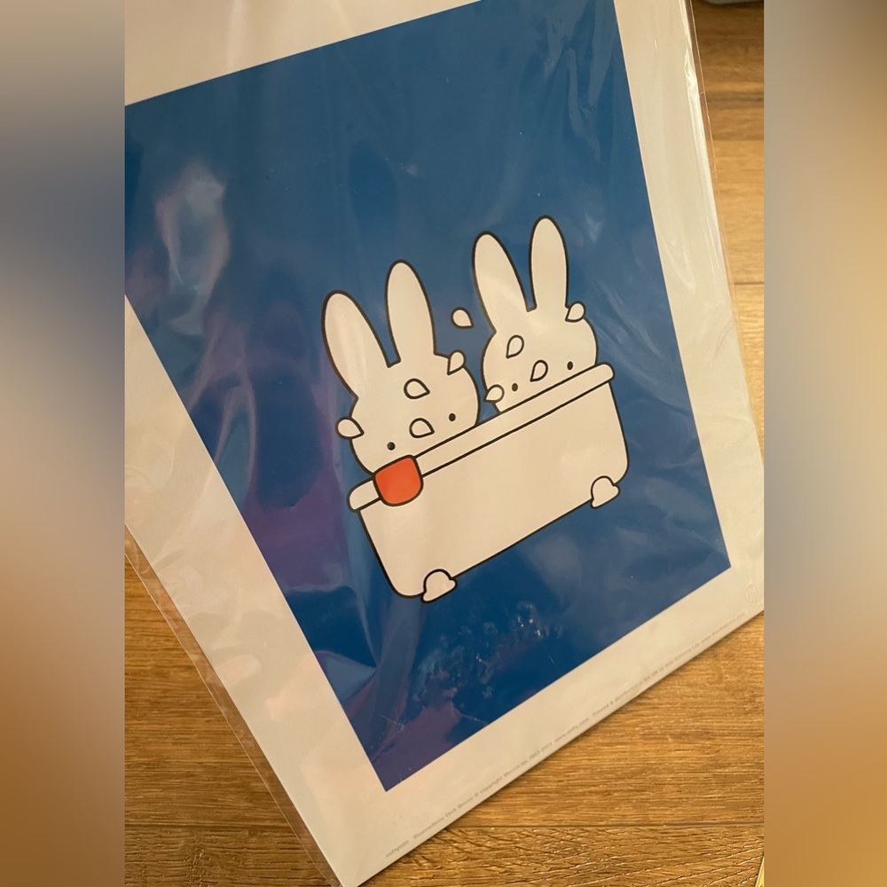 MIFFY-Imported (NWT) 11x14 Print-Miffy in a Bubble Bath - Picture 4 of 9